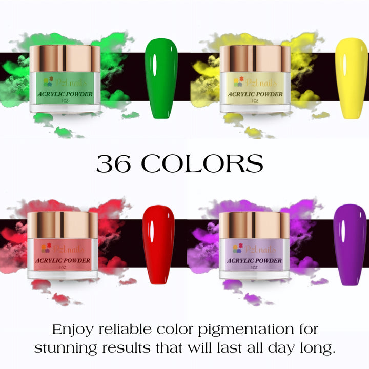 New Acrylic Powder Collection 36pcs Pzl Nails