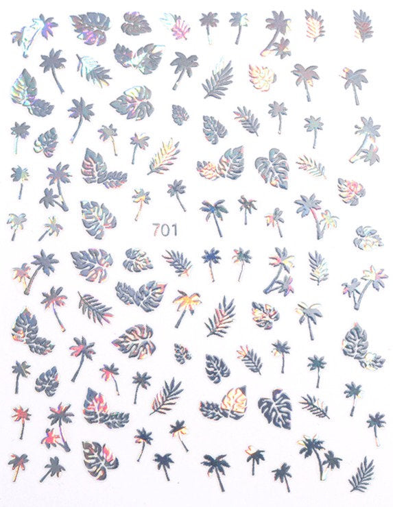 Leaf Gold & Silver Nail Stickers Pzl Nails