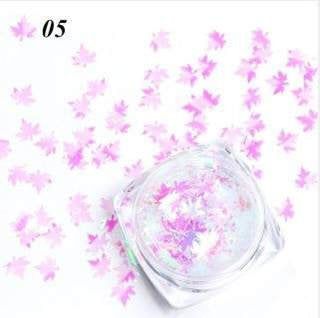 Holographic Autumn Leaf Shape Pzl Nails