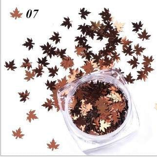Holographic Autumn Leaf Shape Pzl Nails