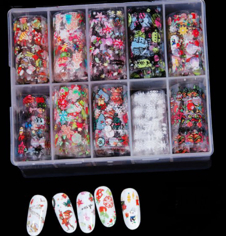 Christmas transfer foil Pzl Nails