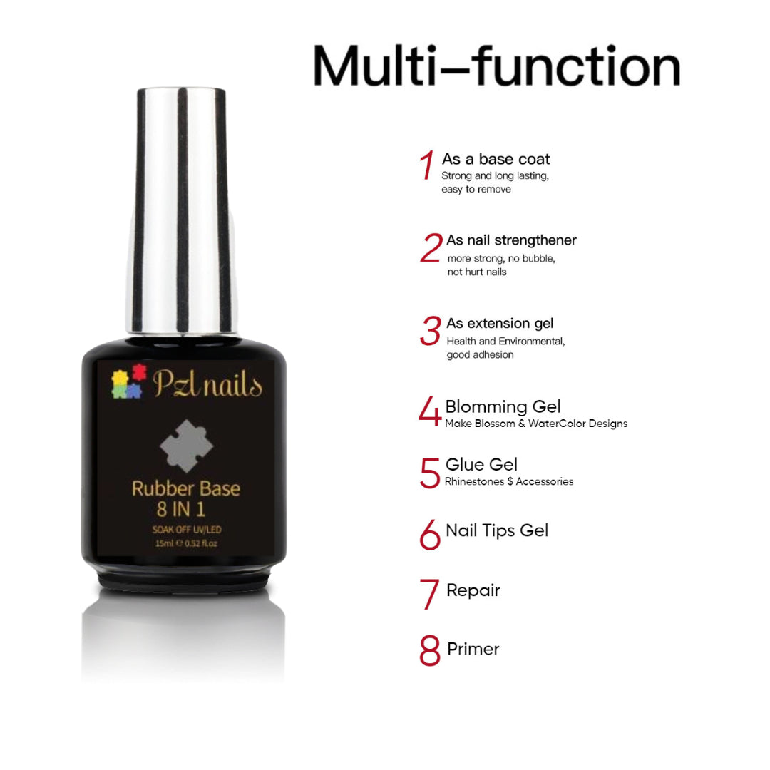 Clear Rubber Base 8 In 1 Pzl Nails