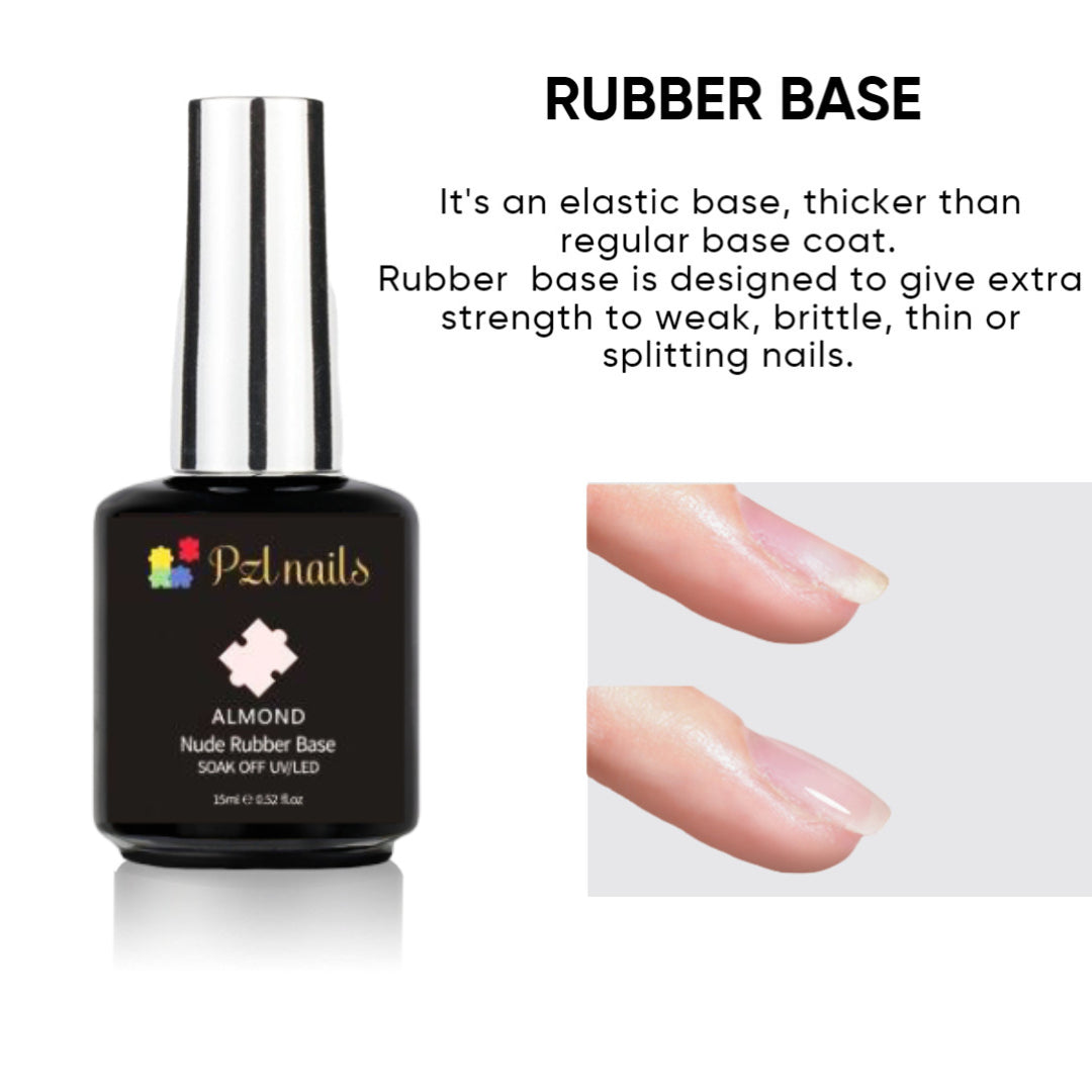 Almond Rubber Base Pzl Nails