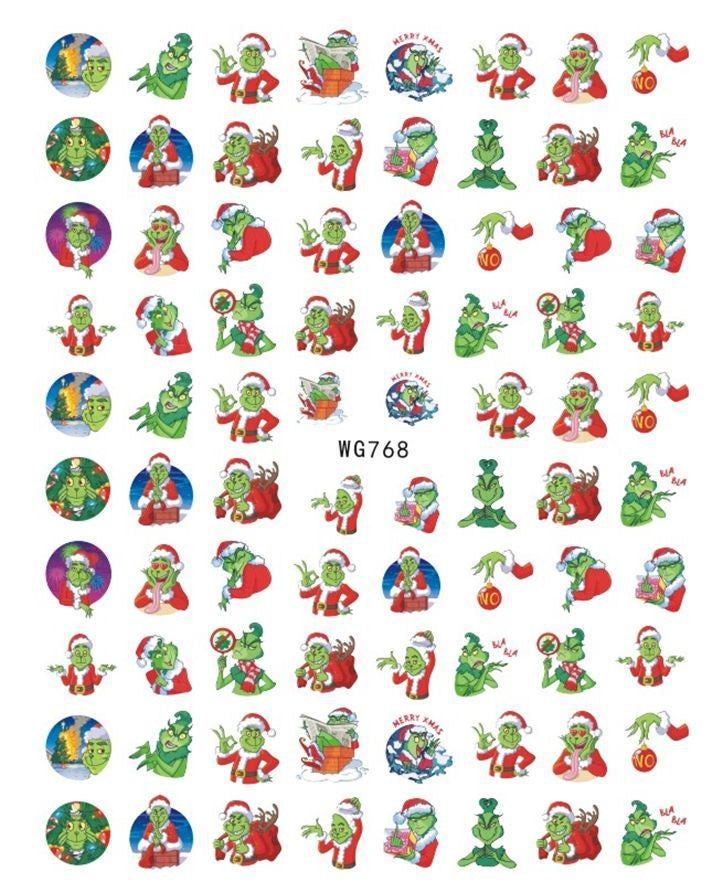 The Grinch Nail Sticker Pzl Nails