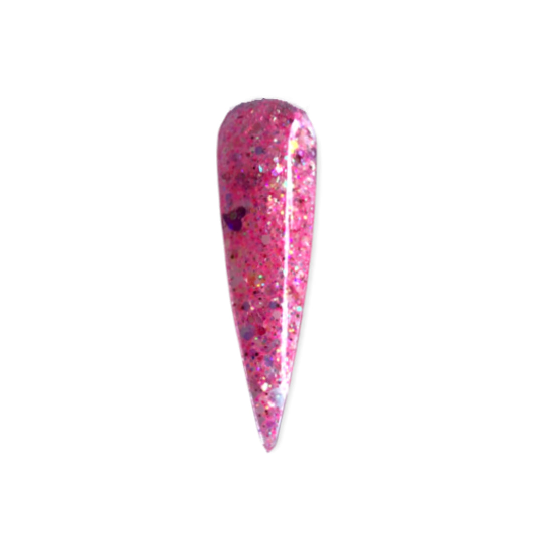 Pink Glitter Mix with Hearts Pzl Nails