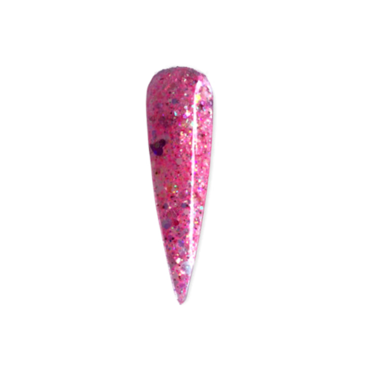 Pink Glitter Mix with Hearts Pzl Nails
