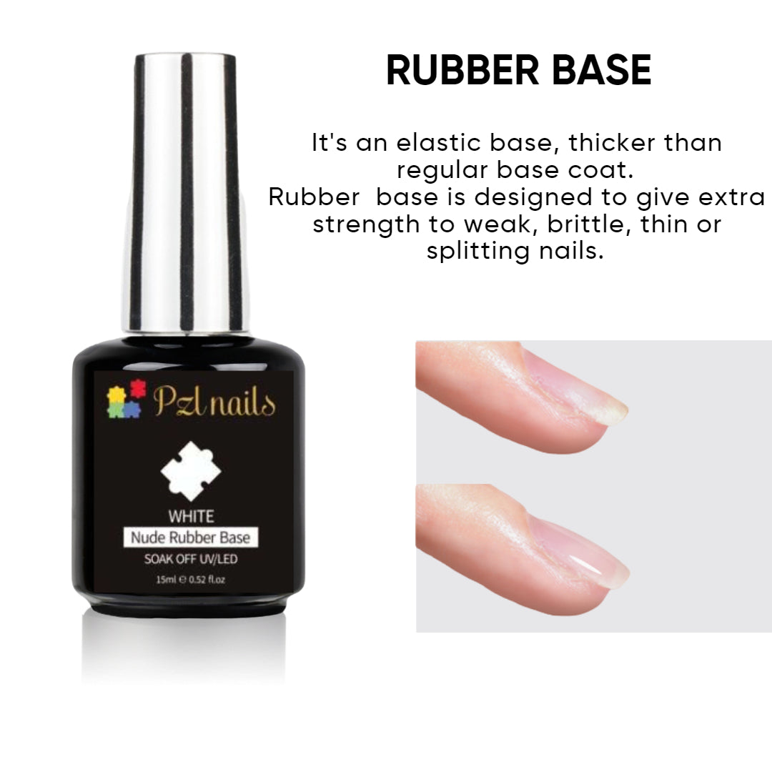 White Rubber Base Pzl Nails
