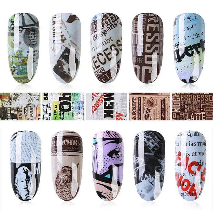 Newspaper &amp; Magazine Style Nail Foil - Pzl Nails