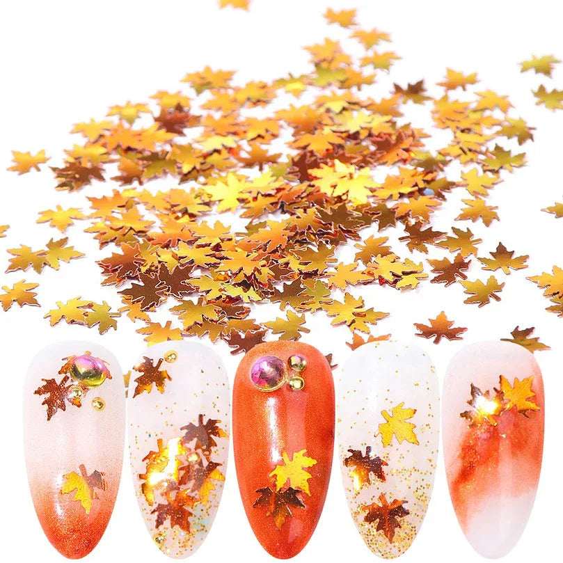 Holographic Autumn Leaf Shape - Pzl Nails