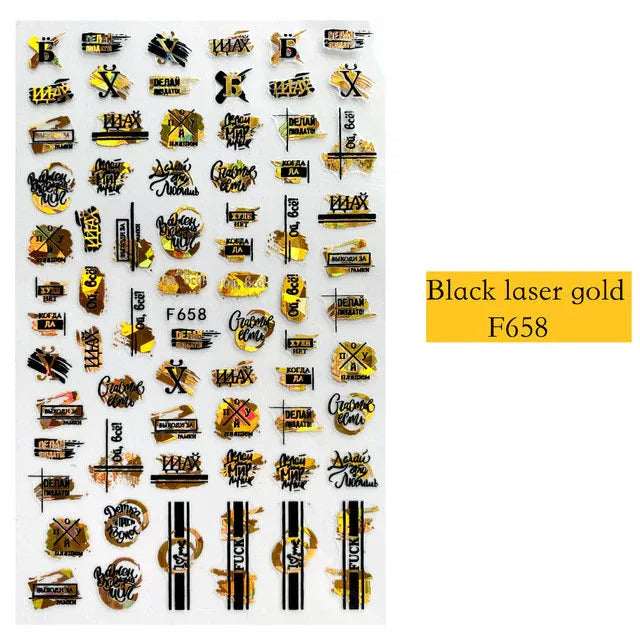 Black Gold Sticker - Pzl Nails