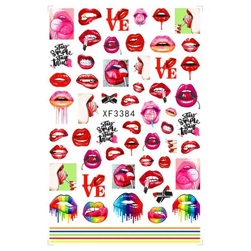 Lips Design Stickers - Pzl Nails