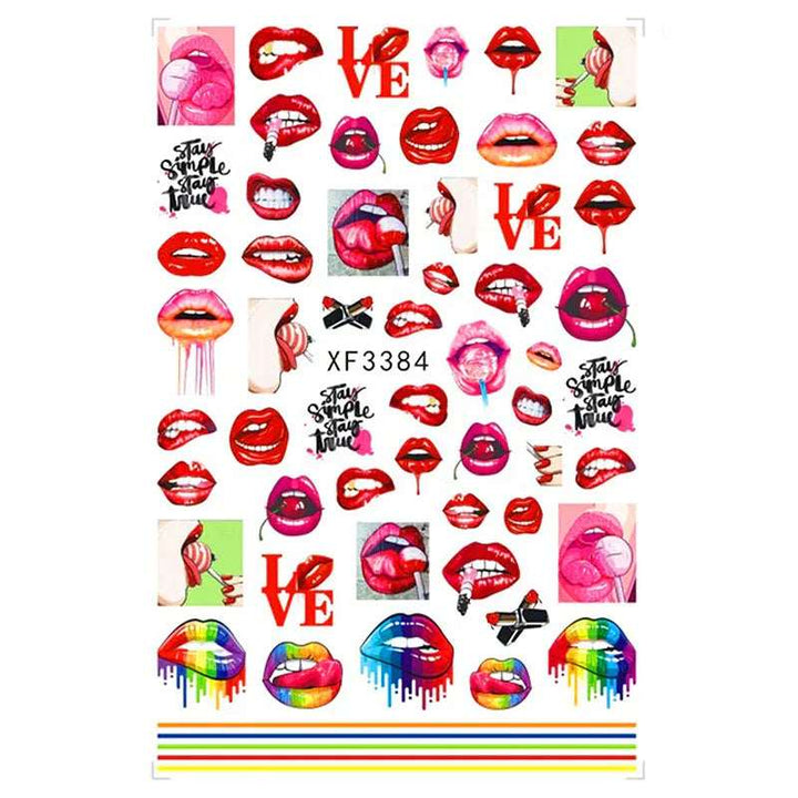 Lips Design Stickers - Pzl Nails