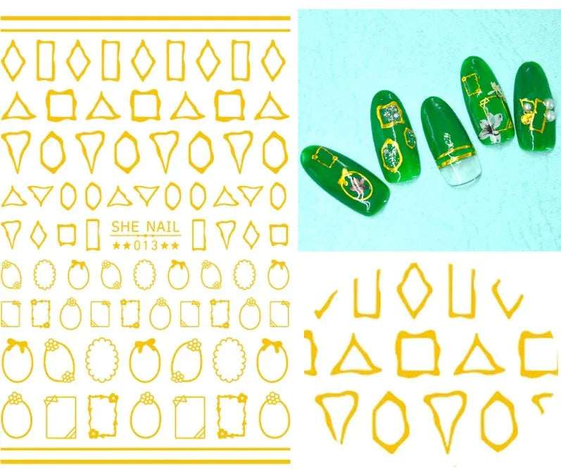 Gold Geometric Sticker - Pzl Nails