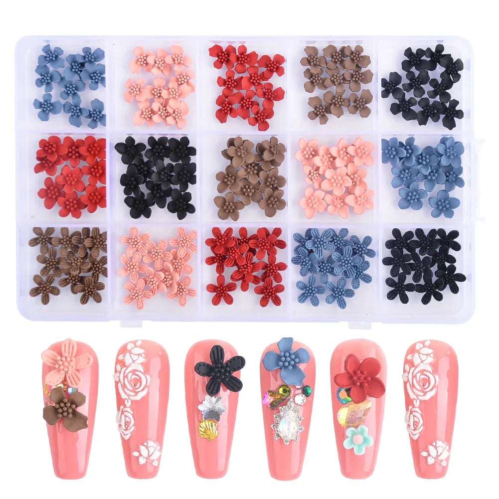 Mixed Color Resin Flowers 3D - Pzl Nails