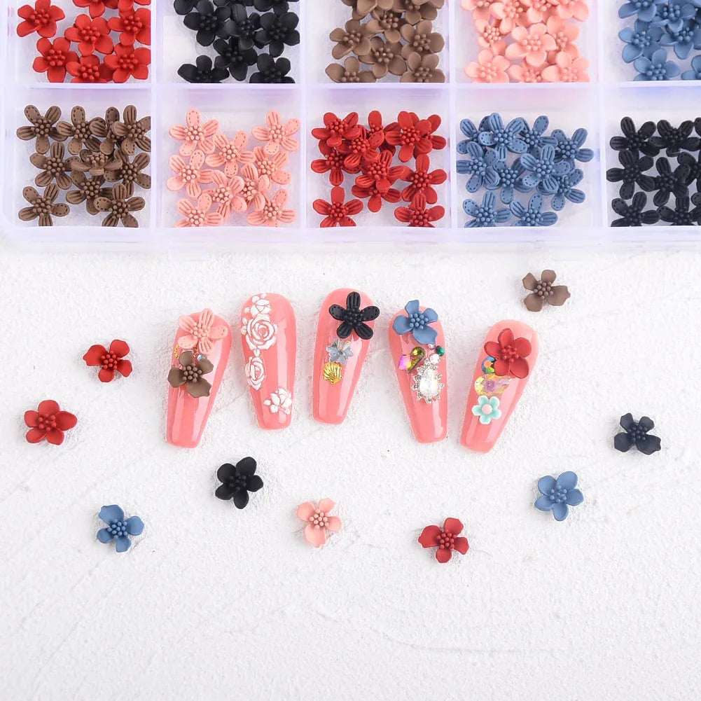 Mixed Color Resin Flowers 3D - Pzl Nails