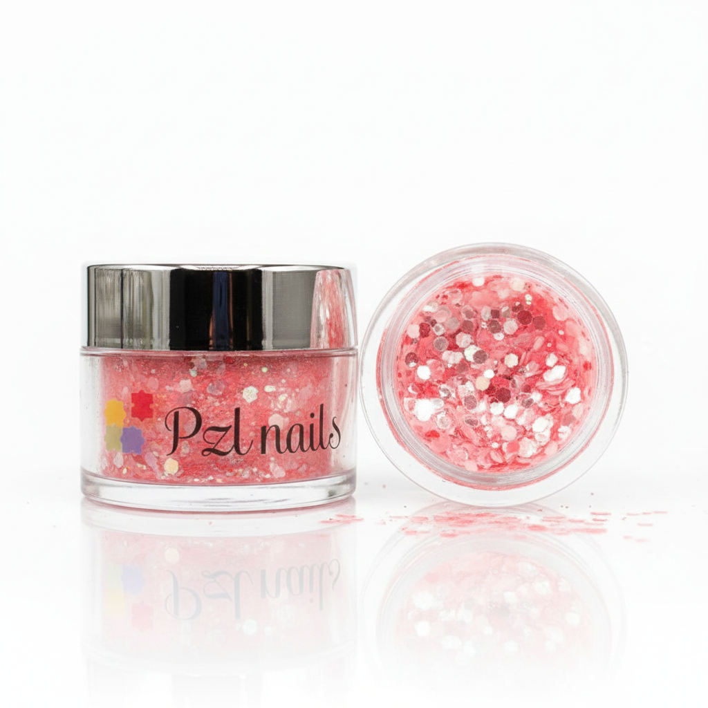 Pink glitter jar with &