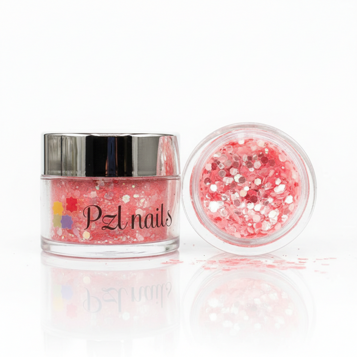 Pink glitter jar with &
