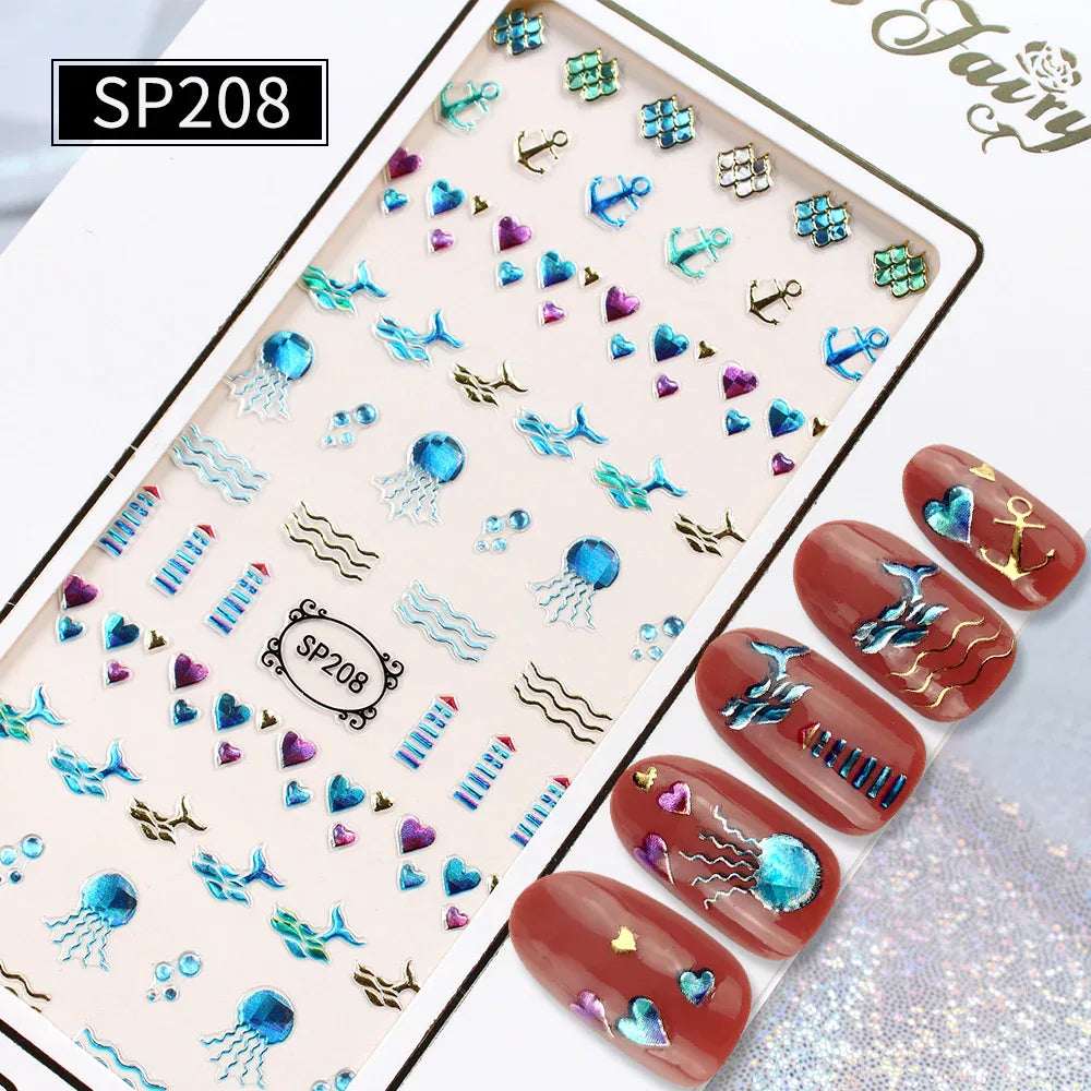 Sea Shapes Sticker - Pzl Nails