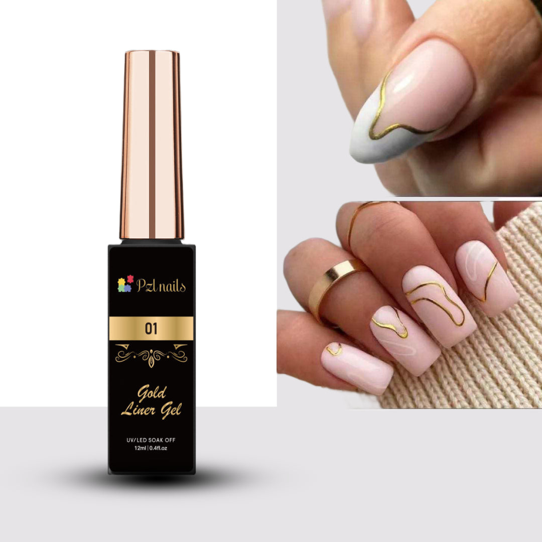 Gold Liner Gel Pzl Nails