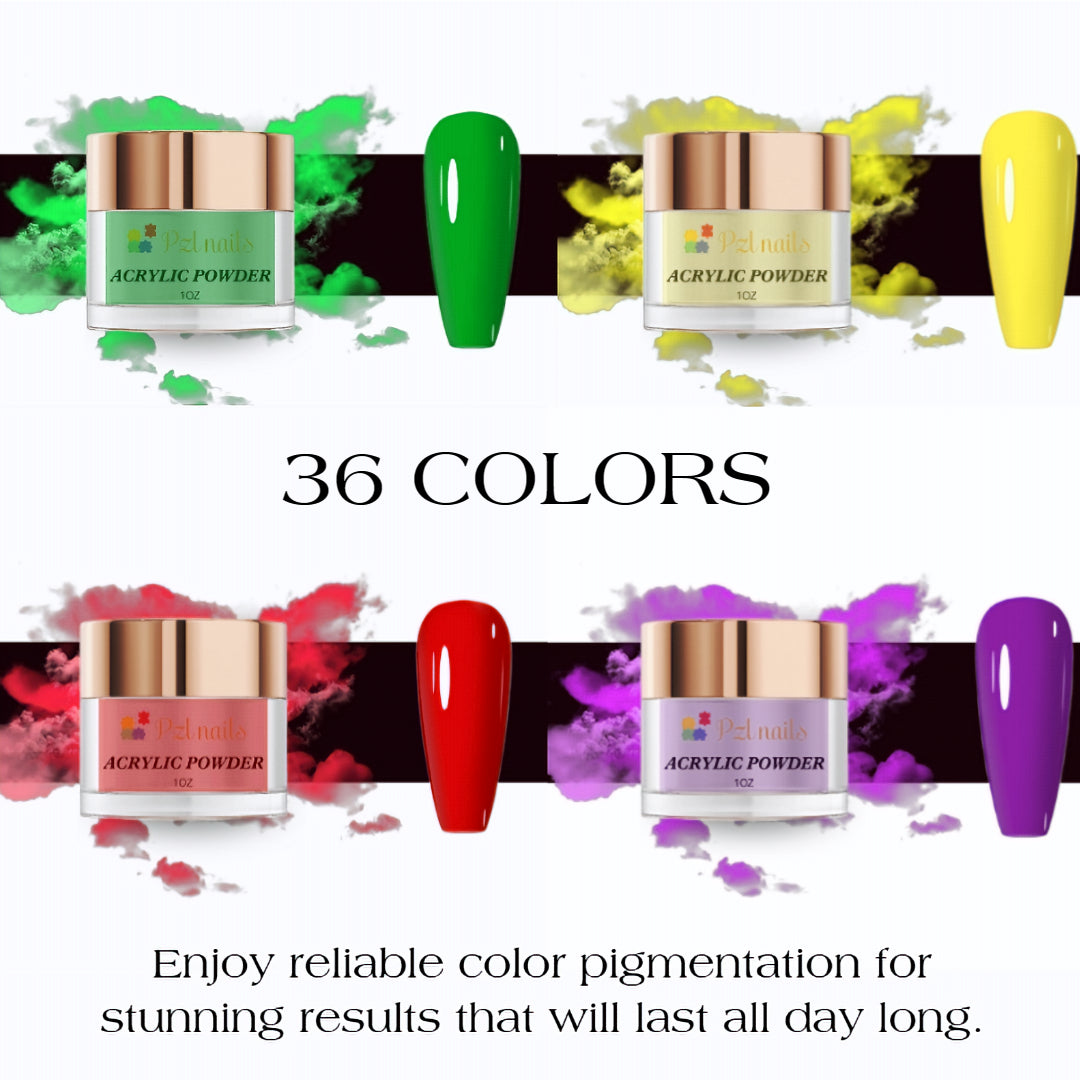 New Acrylic Powder Collection 36pcs Pzl Nails