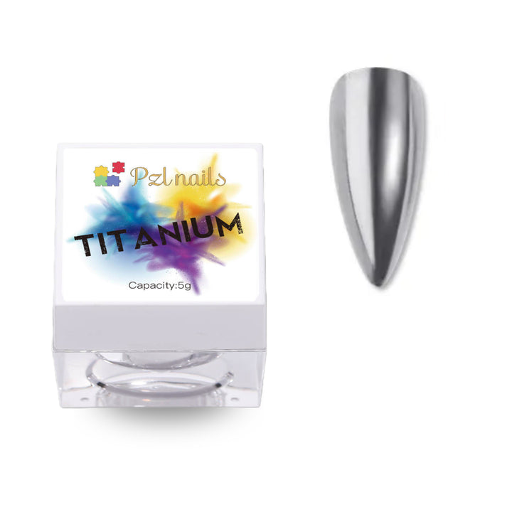 Titanium Chrome Silver Pzl Nails