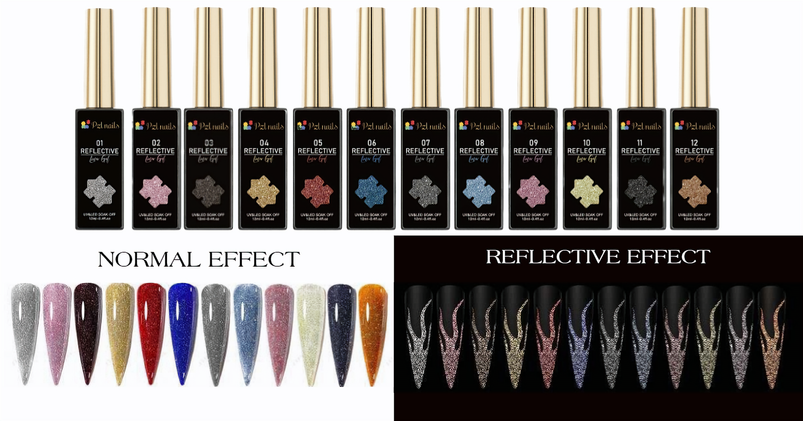 Reflective Liner Gel Pzl Nails