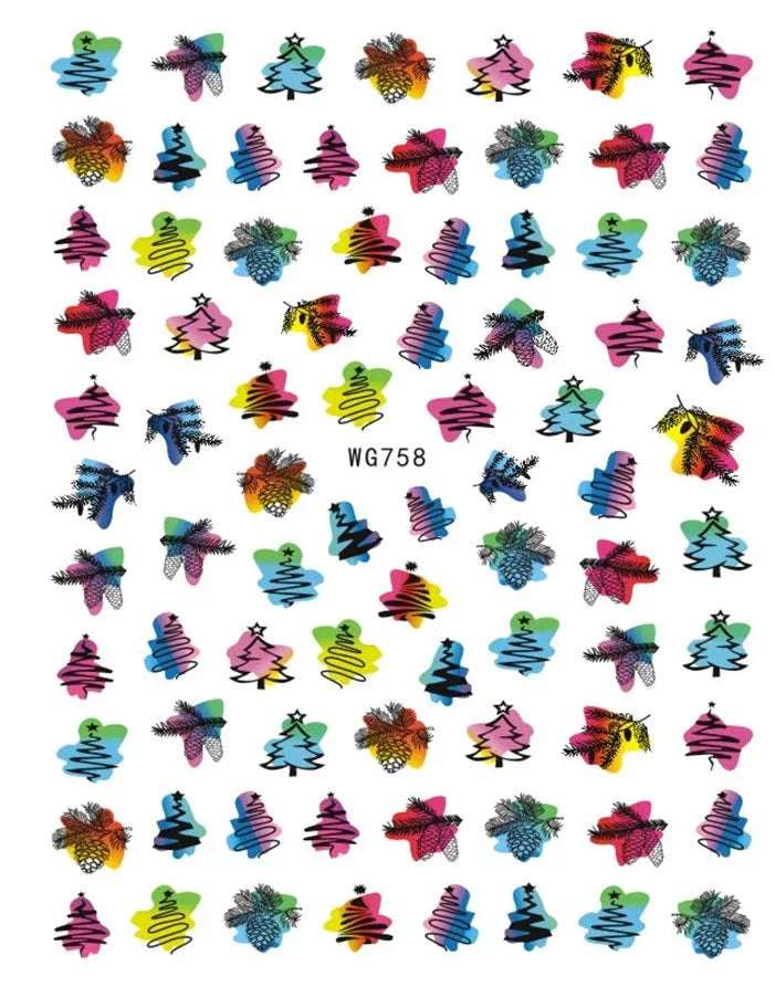 Christmas Tree Nail Sticker - Pzl Nails