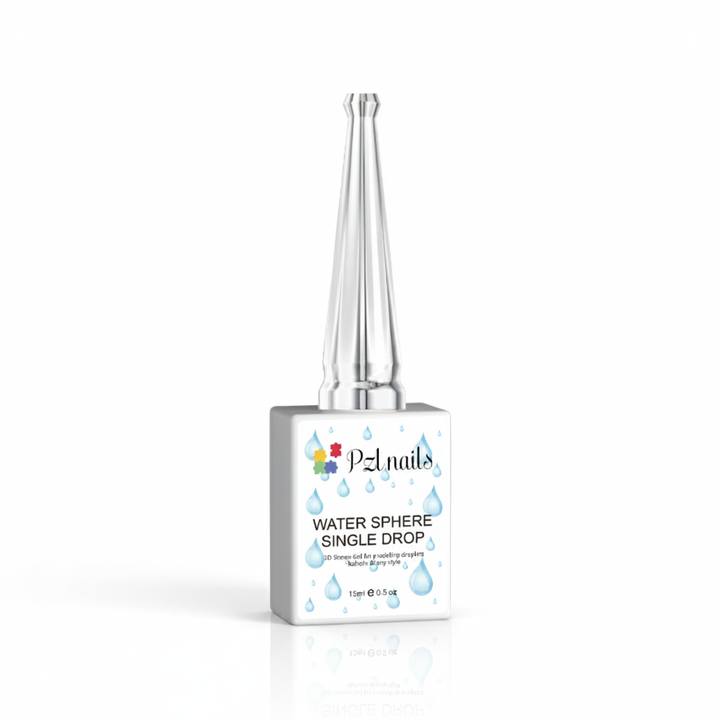 Pzl nails water sphere single drop bottle on a white background