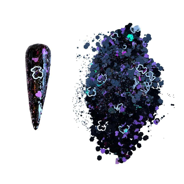 Bears with Purple Hearts Mixed - Pzl Nails