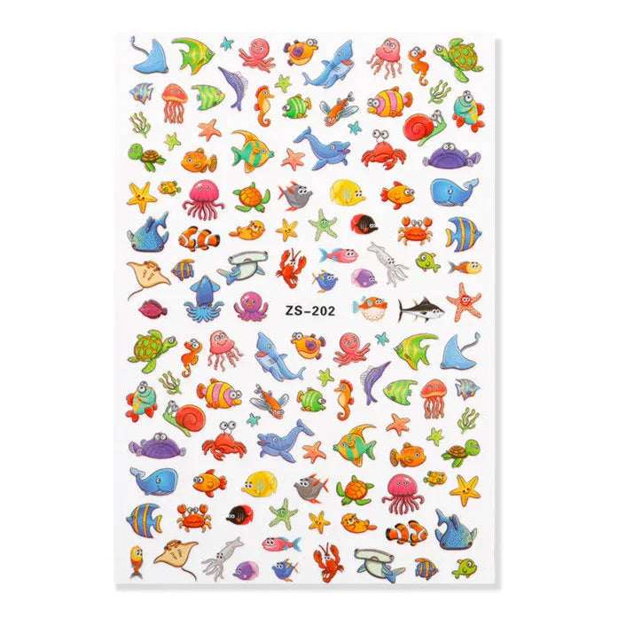 Ocean Cartoon Nail Sticker - Pzl Nails