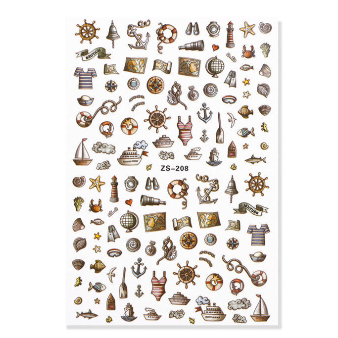 Ocean Cartoon Nail Sticker
