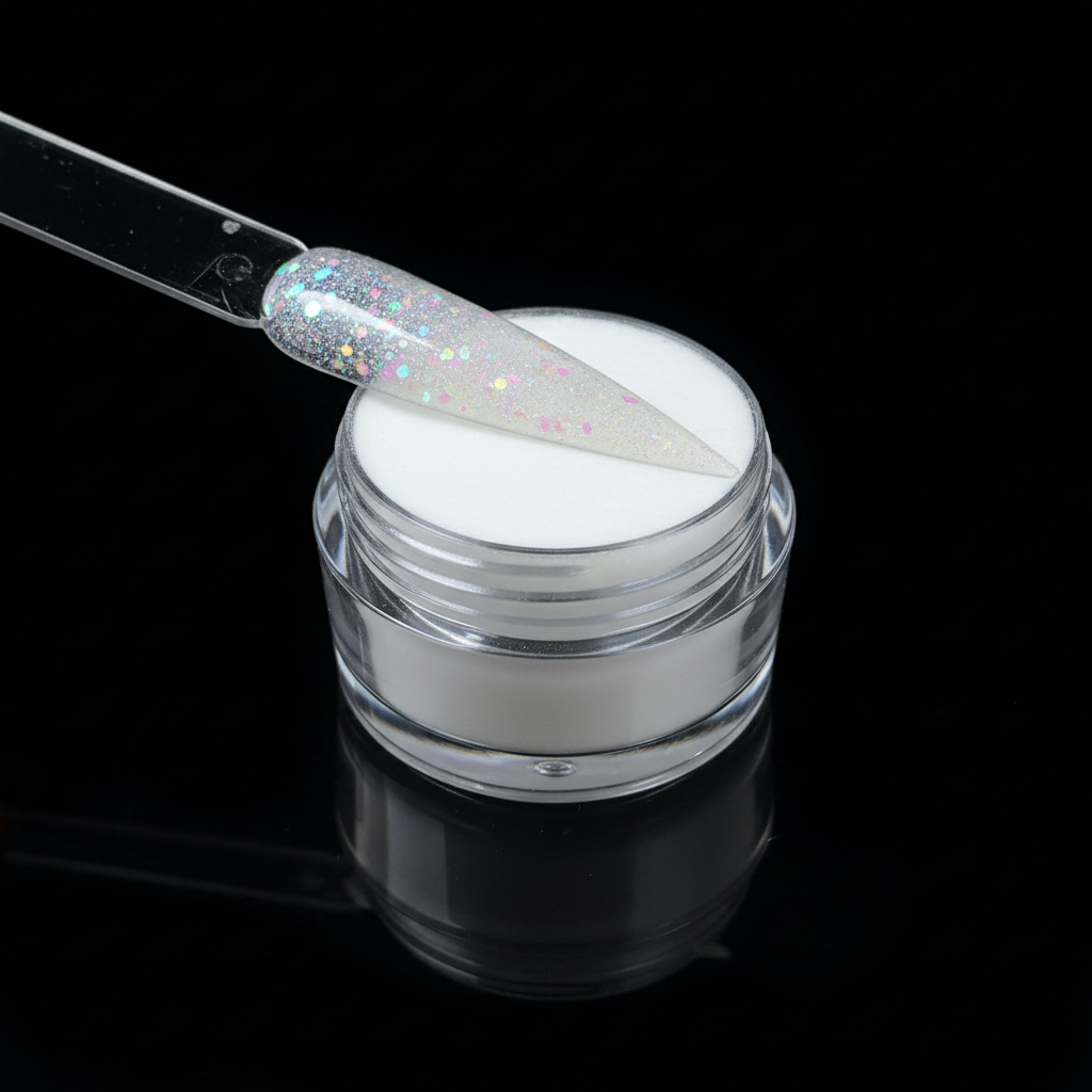 Jar of white gel with a applicator on a black background