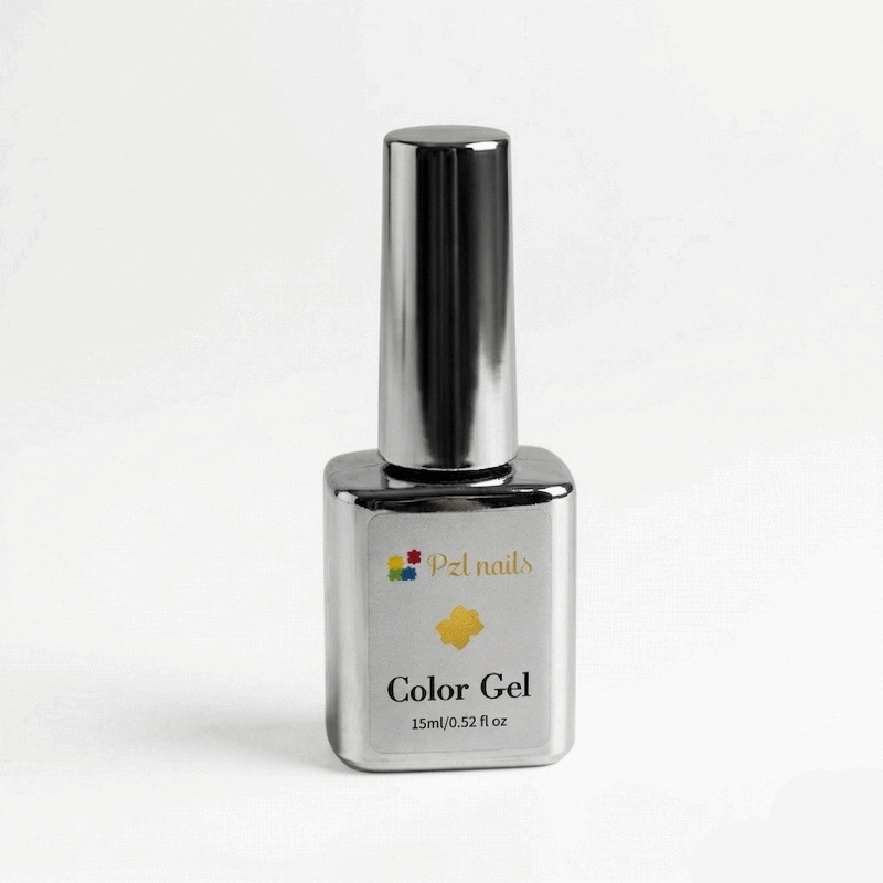 PZL Nails color gel bottle on a white background