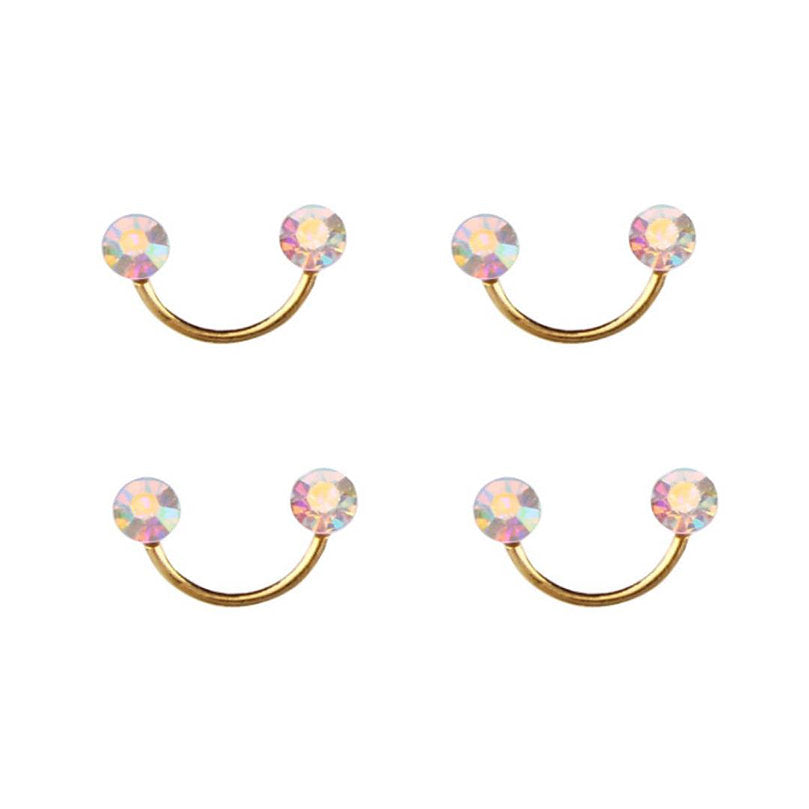 Pearl Smiling Face Shape 4pcs Pzl Nails