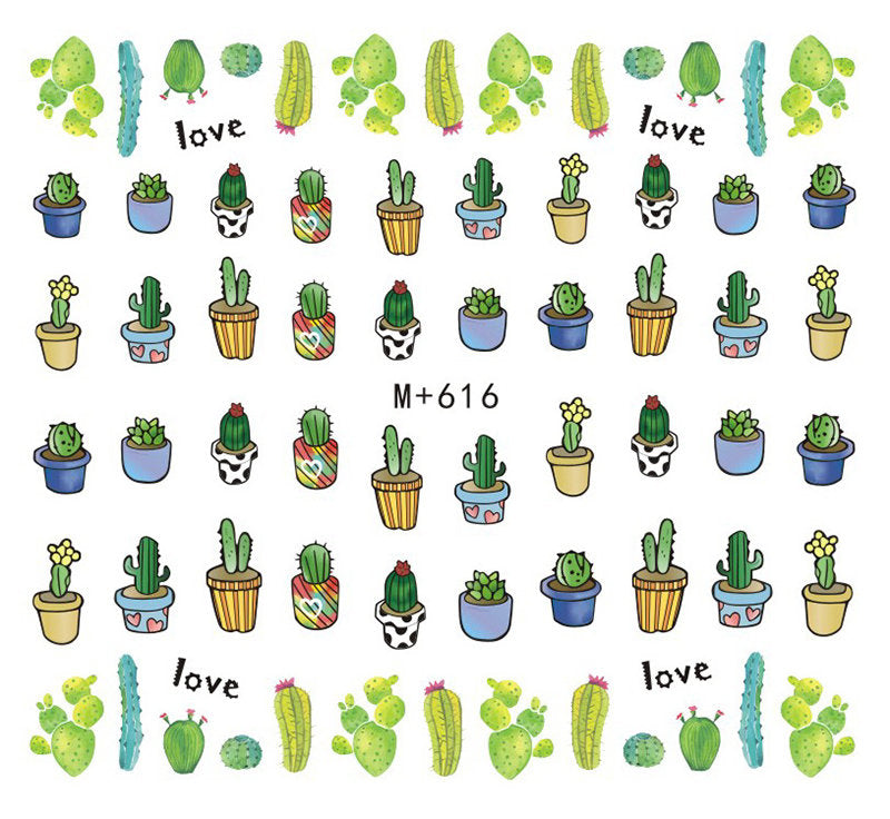 Cactus Nail Stickers Pzl Nails