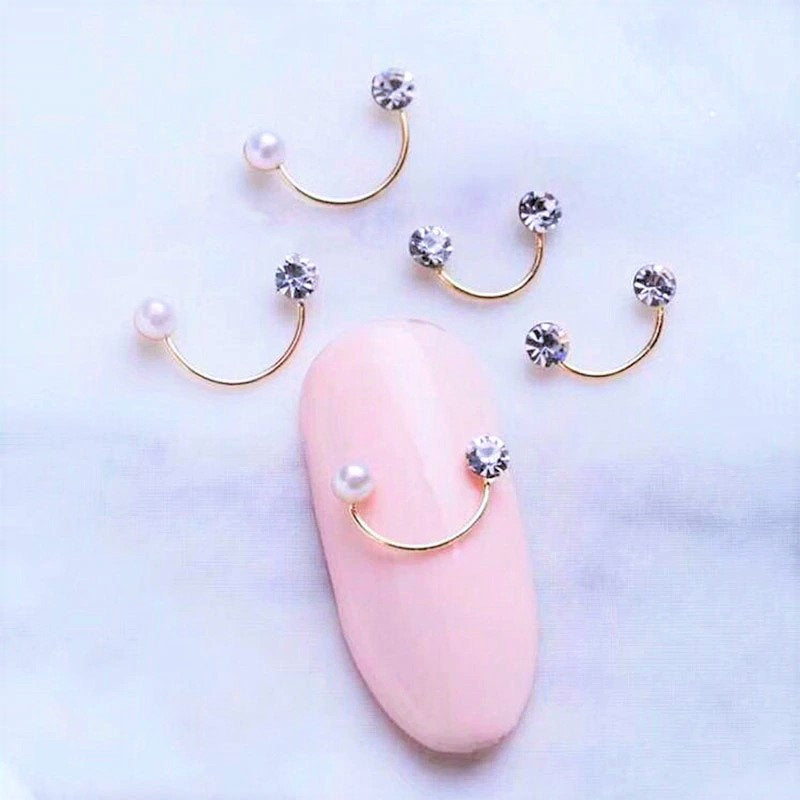 Pearl Smiling Face Shape 4pcs Pzl Nails