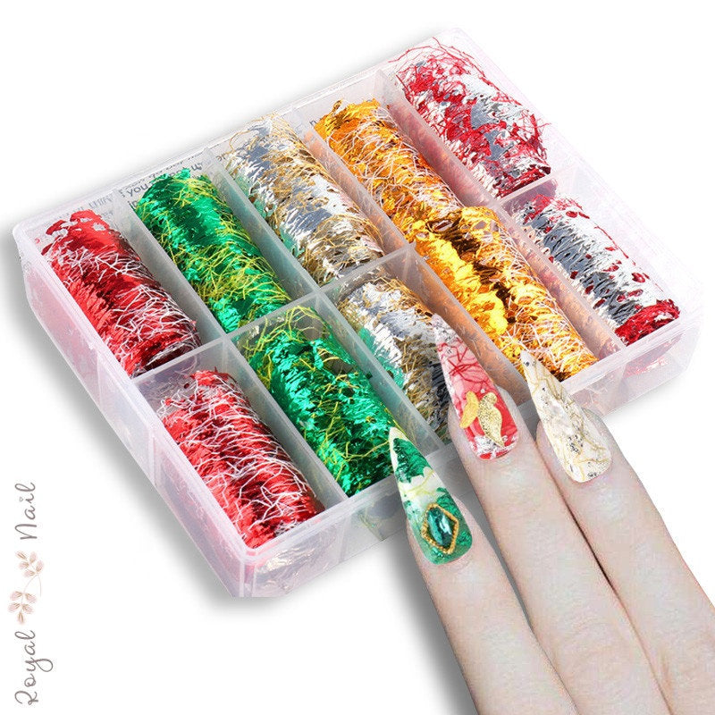 Colorful Aluminum Foil Flakes Pzl Nails