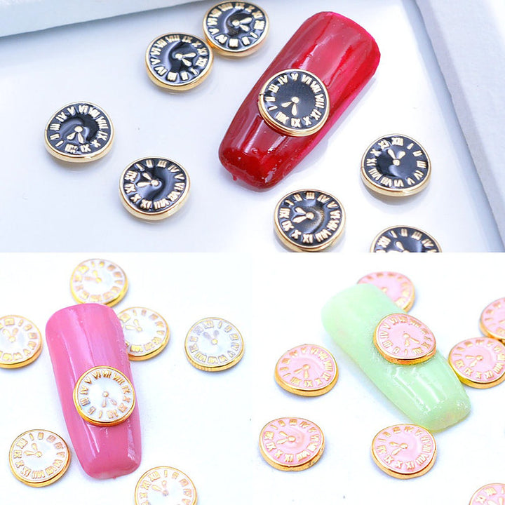 Time Clock Shapes 10pcs Pzl Nails