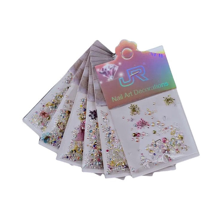 Dry flowers metallic mixed style Pzl Nails