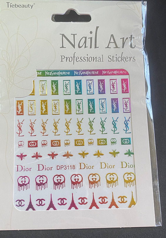 3D Rainbow Brand Stickers Pzl Nails