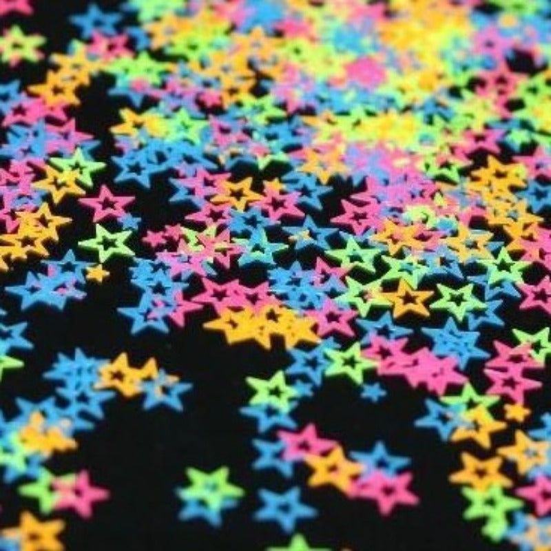 Neon Star Shape Pzl Nails