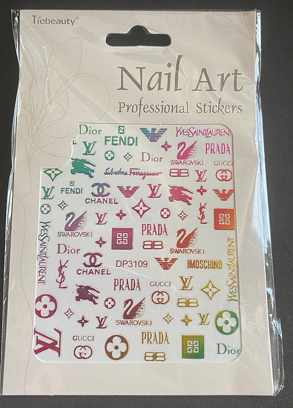 3D Rainbow Brand Stickers Pzl Nails