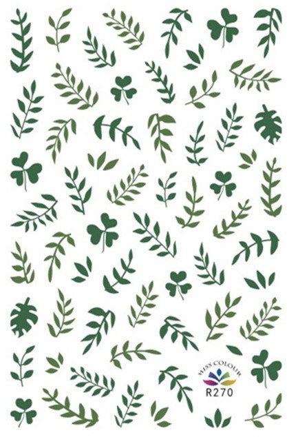 Green Leaf Stickers Pzl Nails