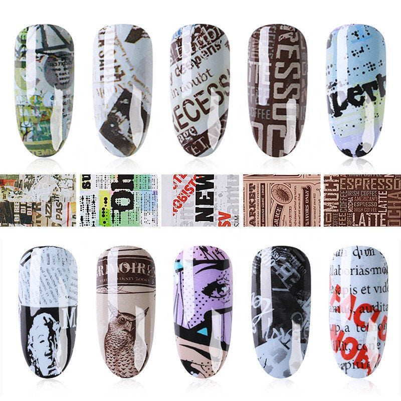 Newspaper & Magazine Style Nail Foil Pzl Nails