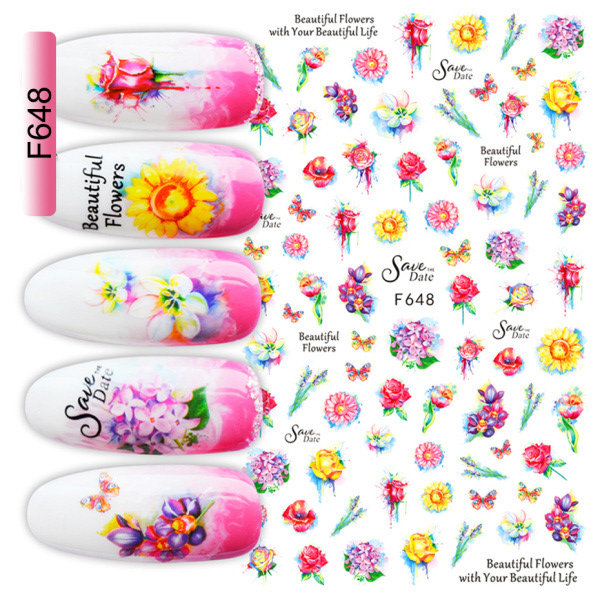 Beautiful Flowers Nail Sticker Pzl Nails