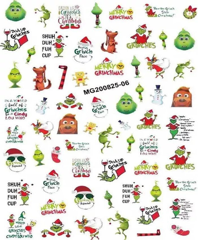 Grinch Stickers Pzl Nails