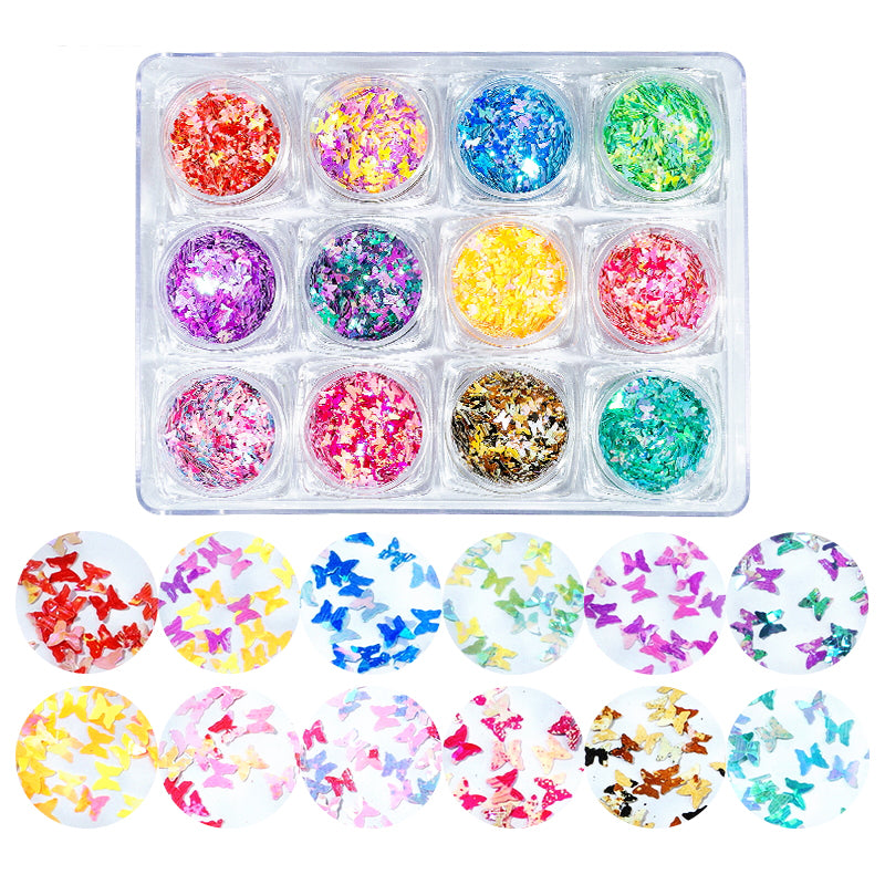 Butterfly Sequins Mix Pzl Nails