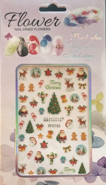 Classic Christmas Stickers Pzl Nails