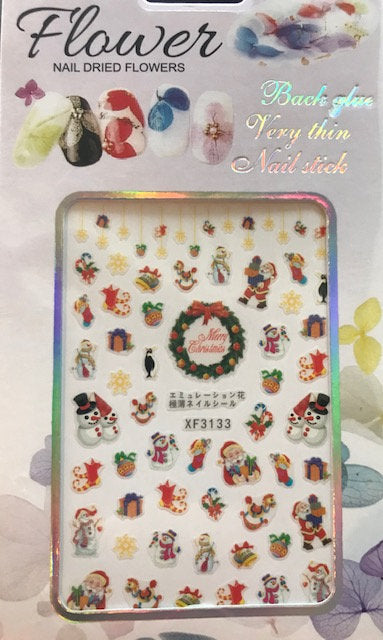 Classic Christmas Stickers Pzl Nails