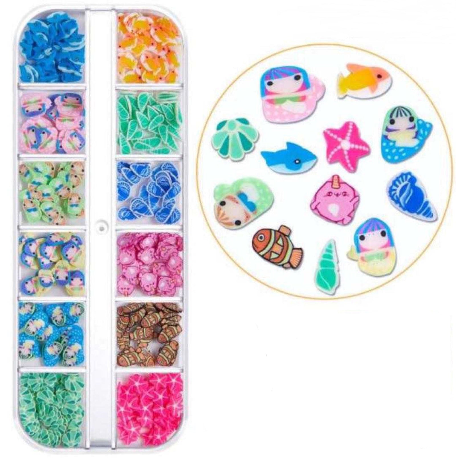 Sea Mixed Shapes Slice Pzl Nails